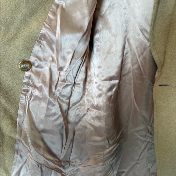 Vintage Wool Camel Double Breasted Coat L - Picture 7 of 8